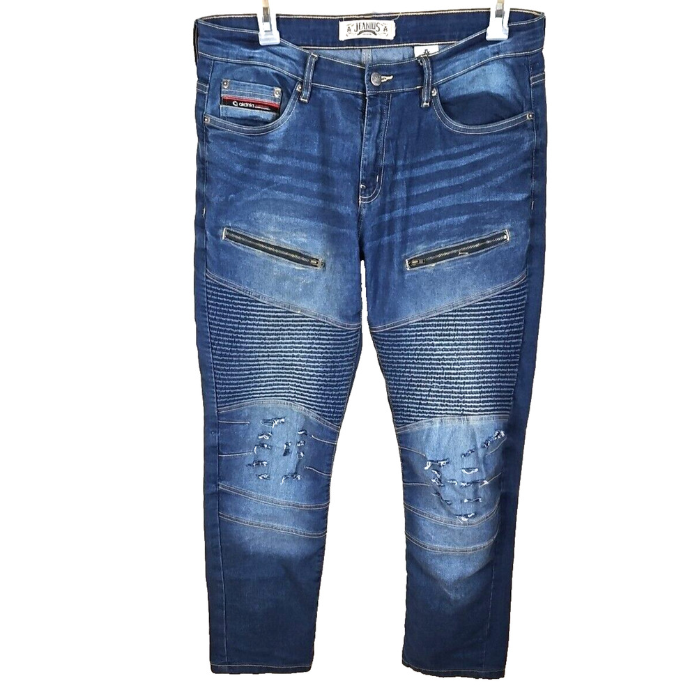 Jeanius By Akademiks Moto Jeans Mens Size 34X30 Acid Wash Street Wear